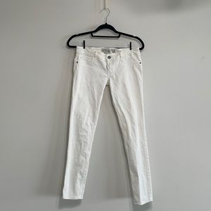 Abercrombie & Fitch Low Rise White Skinny Jeans
